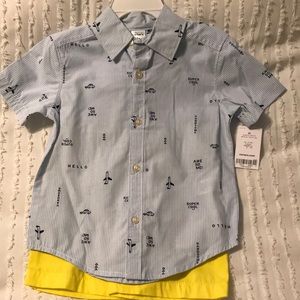 NWT toddler boys two piece shirt &  shorts set